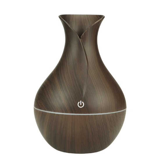 夜光家用木紋USB加濕器香薰機 - 深檀木紋
