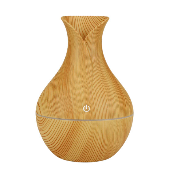 夜光家用木紋USB加濕器香薰機 - 淺木紋