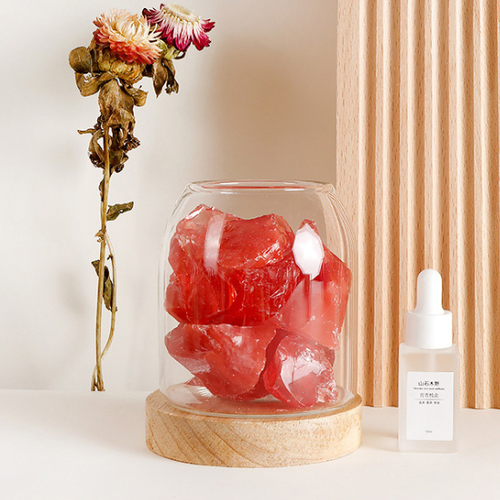天然水晶擴香石玻璃杯 - 紅水晶