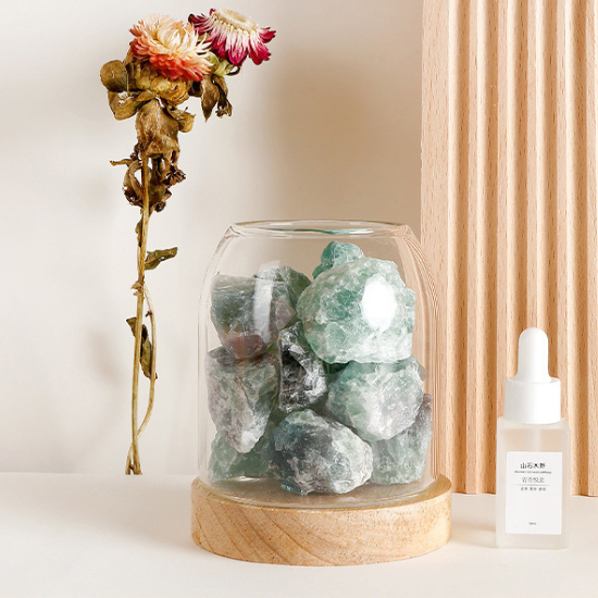 天然水晶擴香石玻璃杯 - 綠水晶