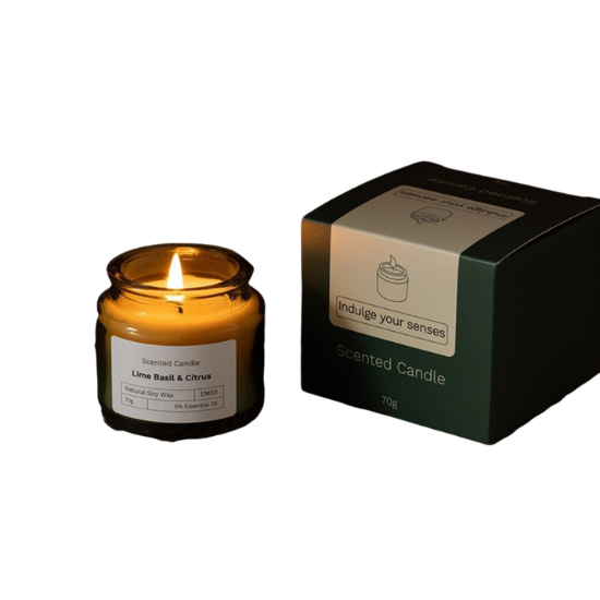 森林調綠色玻璃瓶木質塞香薰蠟燭